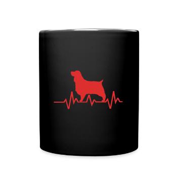 Springer Spaniel - Tasse einfarbig - Schwarz - Vorne