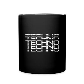 Techno - Tasse einfarbig - Schwarz - Vorne