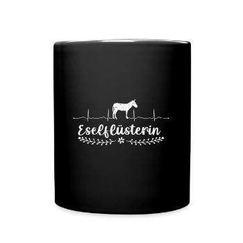 Esel Flüsterin Herzschlag Bauernhof - Tasse einfarbig - Schwarz - Vorne