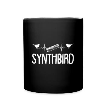 Synthesizer Vogel Herzschlag Keyboard Synth - Tasse einfarbig - Schwarz - Vorne