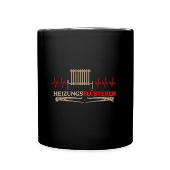 Installateur Herzschlag Heizungsbauer Heizungsbau - Tasse einfarbig - Schwarz - Vorne