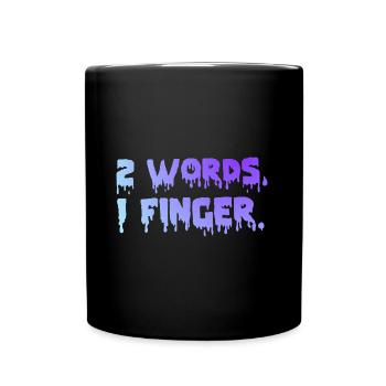 2 Words 1 Finger Pastel Goth Soft Grunge Clothing - Full Colour Mug - black - Front