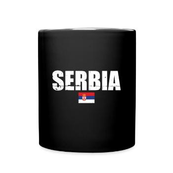 Serbie Vintage Drapeau serbe Serbie - Mug uni - noir - Devant