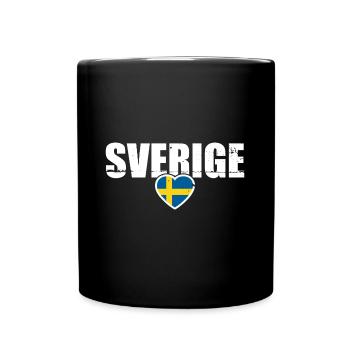 Sverige Sweden Vintage Schwedische Flagge Schweden - Tasse einfarbig - Schwarz - Vorne