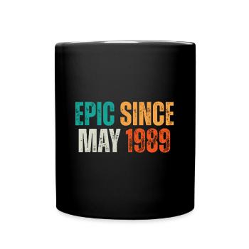 Episch seit Mai 1989 - Retro Geburtstagsspruch - Tasse einfarbig - Schwarz - Vorne