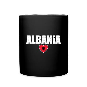 Albanien Vintage Albanische Flagge - Tasse einfarbig - Schwarz - Vorne