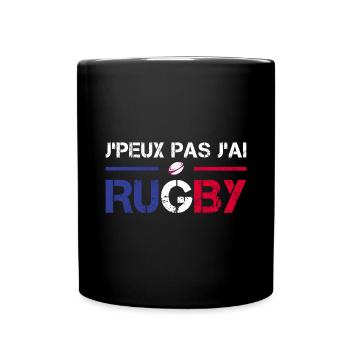J'Peux Pas J'ai Rugby Joueur Maillot France Rugby - Tasse einfarbig - Schwarz - Vorne
