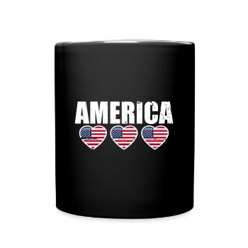 Amérique Drapeau américain États-Unis - Mug uni - noir - Devant