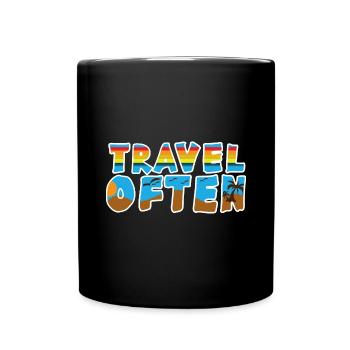 Travel, Travel, Vacation, Vacation, Traveling - Full Colour Mug - black - Front