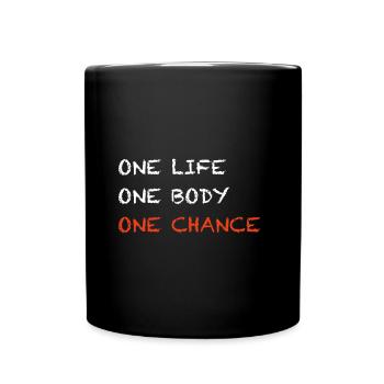 One Life one Body one Change | Fitness, Workout - Full Colour Mug - black - Front