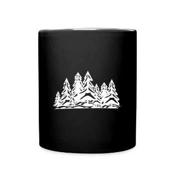Wald Bäume - Tasse einfarbig - Schwarz - Vorne