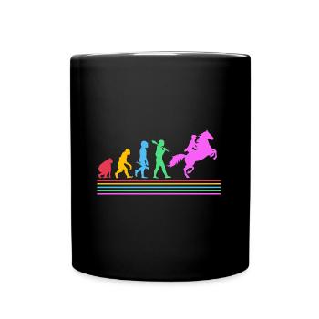 Pferderennen Evolution - Tasse einfarbig - Schwarz - Vorne