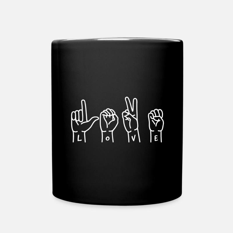 Amour de la langue des signes - Mug uni - noir