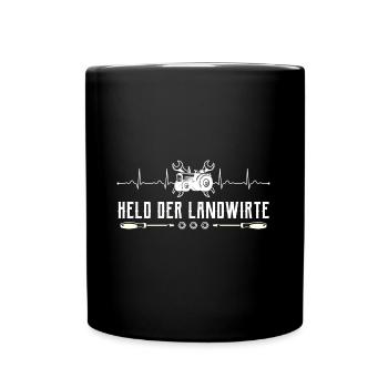 Agricultural machine mechanic tractor heartbeat - Full Colour Mug - black - Front