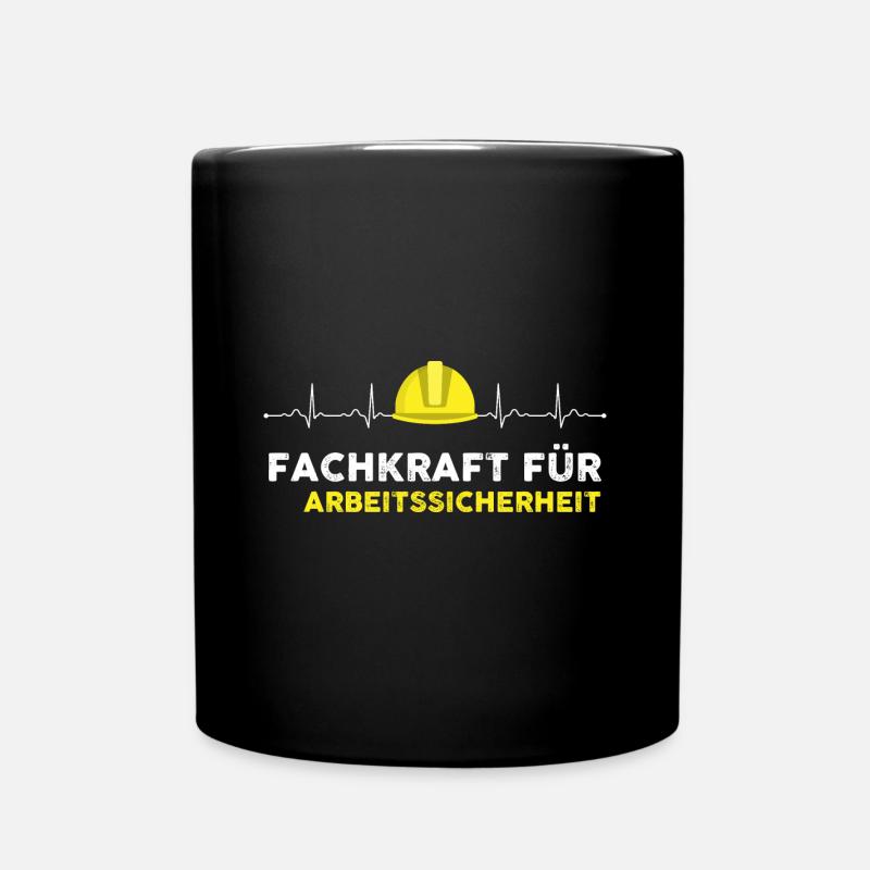 Arbeitssicherheit Herzschlag Sifa Sicherheitskraft - Tasse einfarbig - Schwarz