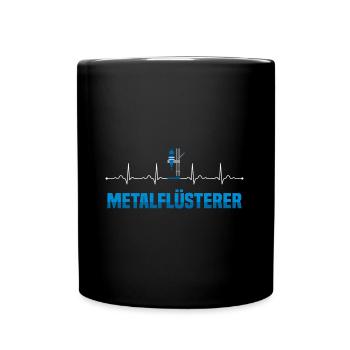 Dreher Zerspanungsmechaniker Herzschlag - Tasse einfarbig - Schwarz - Vorne