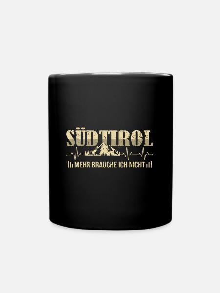 Südtirol Berge Herzschlag Südtiroler Italien - Tasse einfarbig - Schwarz