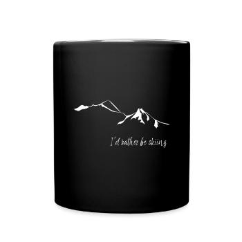 Ich würde lieber Ski fahren - Tasse einfarbig - Schwarz - Vorne