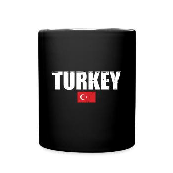 Turkey Vintage Turkish Flag Turkey - Full Colour Mug - black - Front