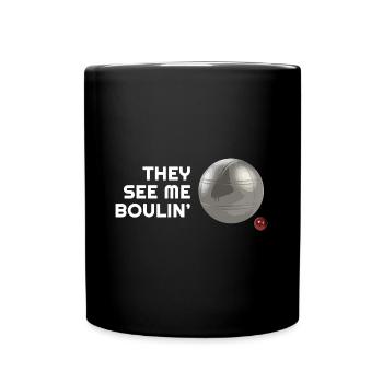 Boule Sport lustige Sprüche Boccia Outfit Sommer - Tasse einfarbig - Schwarz - Vorne