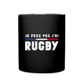 Je Peux Pas J'ai Rugby Joueur Maillot France Rugby - Tasse einfarbig - Schwarz - Vorne