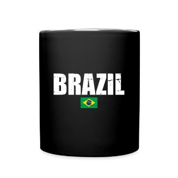 Brésil Brésil Drapeau brésilien - Mug uni - noir - Devant
