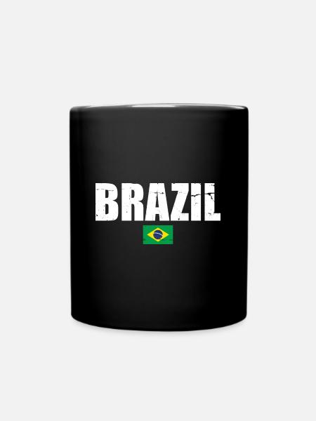 Brésil Brésil Drapeau brésilien - Mug uni - noir