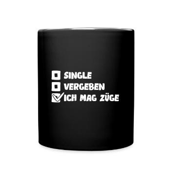Ich mag Züge - Tasse einfarbig - Schwarz - Vorne
