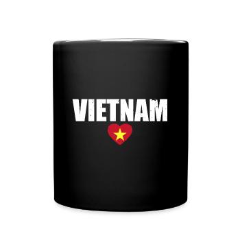 Vietnam Vietnamesische Flagge Vietnamese - Tasse einfarbig - Schwarz - Vorne