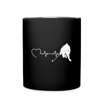 Ice Hockey Ice Hockey Retro Skates Puck Ice - Full Colour Mug - black - Front