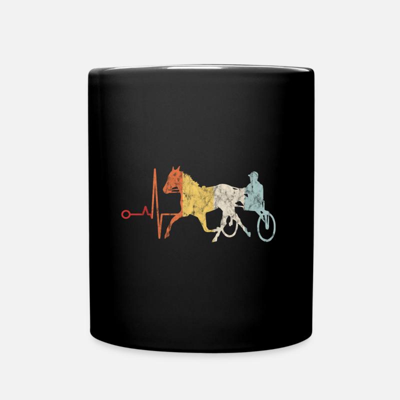 Traber Trabrennen in retro oder vintage Style - Tasse einfarbig - Schwarz