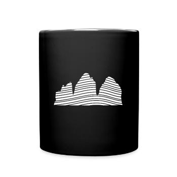 Drei Zinnen stylisch - Tasse einfarbig - Schwarz - Vorne