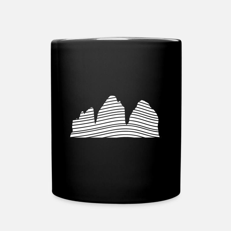 Drei Zinnen stylisch - Tasse einfarbig - Schwarz