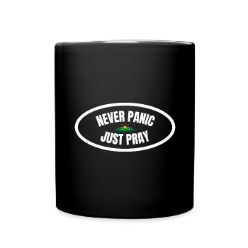 Ne paniquez jamais, priez simplement chrétien priez Cadeau - Mug uni - noir - Devant