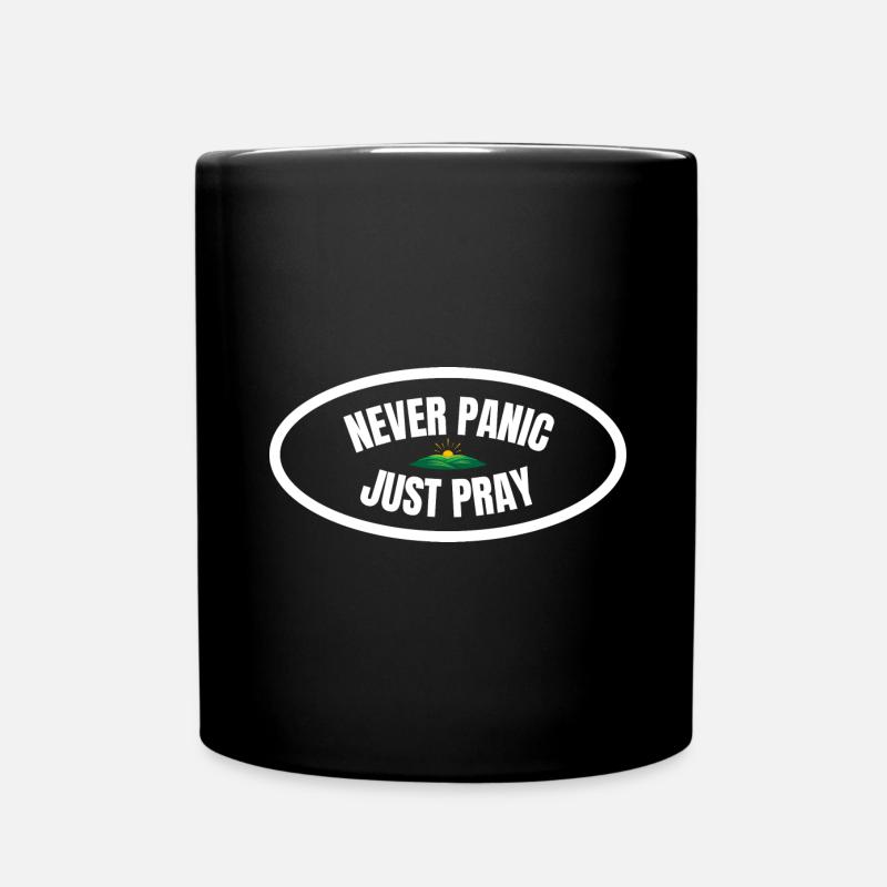 Ne paniquez jamais, priez simplement chrétien priez Cadeau - Mug uni - noir