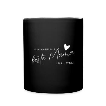 BESTE MAMA - Baby Geschenkidee Muttertag - Tasse einfarbig - Schwarz - Vorne
