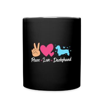 Rauhaardackel Dachshund - Tasse einfarbig - Schwarz - Vorne