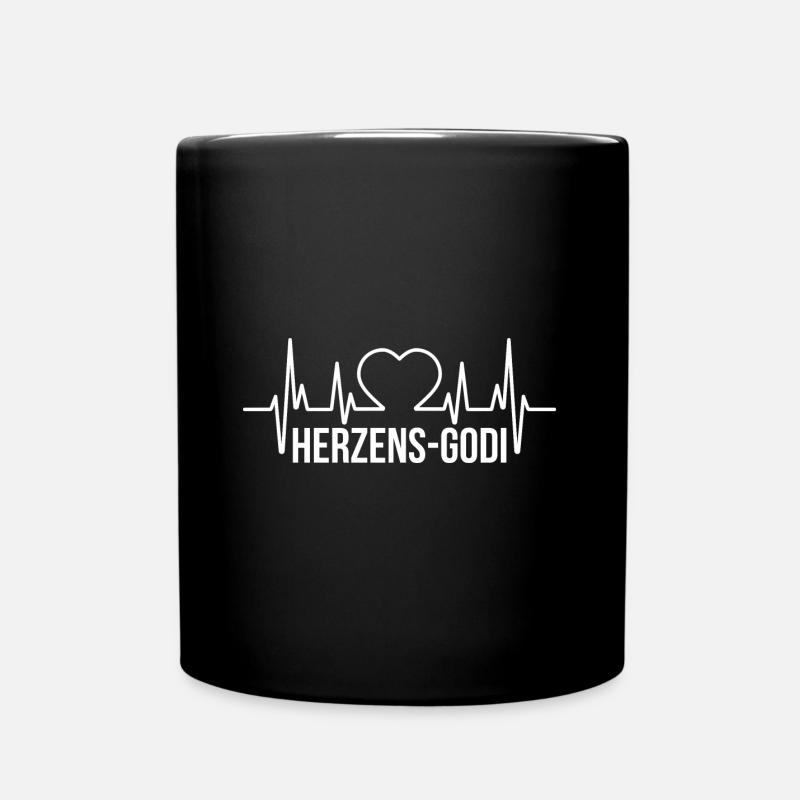 Godi Patentante Herzschlag - Tasse einfarbig - Schwarz