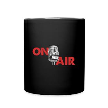 On Air Podcast Microphone Radio Show Presenter - Full Colour Mug - black - Front