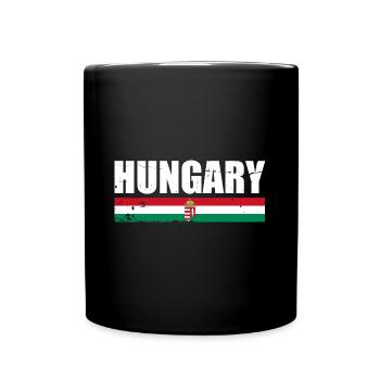 Hungary Vintage Ungarn Ungarische Flagge - Tasse einfarbig - Schwarz - Vorne
