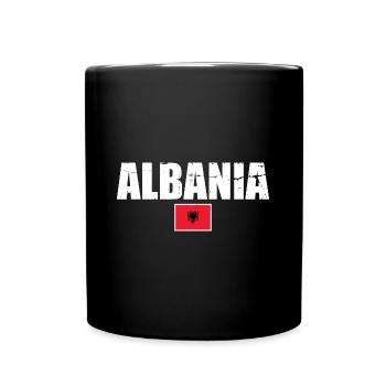 Albanien Vintage Albanische Flagge - Tasse einfarbig - Schwarz - Vorne