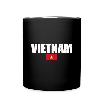 Vietnam Vietnamesische Flagge Vietnamese - Tasse einfarbig - Schwarz - Vorne