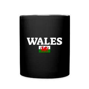 Wales Walisische Flagge Waliser - Tasse einfarbig - Schwarz - Vorne