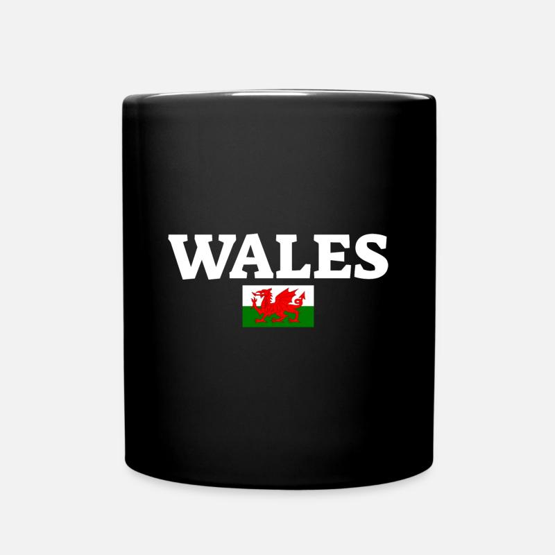 Wales Welsh flag Welsh - Full Colour Mug - black