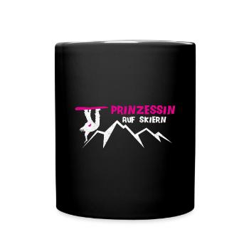 Ski Sking Snowboard Wintersport Skifahrer - Tasse einfarbig - Schwarz - Vorne