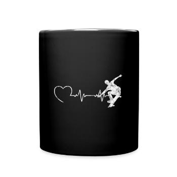 Skateboarder Skateboard Skater Skate Skateing EKG - Tasse einfarbig - Schwarz - Vorne