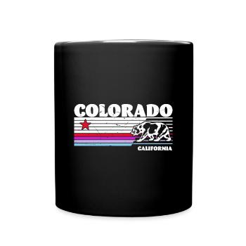 Colorado State USA Berge Wandern Urlaub retro - Tasse einfarbig - Schwarz - Vorne