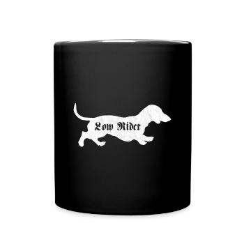Dackel Low Rider lustig Hund Teckel - Tasse einfarbig - Schwarz - Vorne