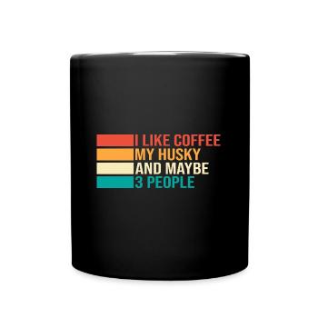 Husky Kaffee - Tasse einfarbig - Schwarz - Vorne