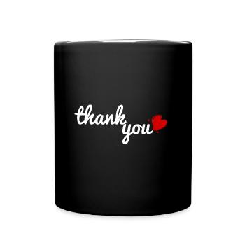 thank you <3 Thank you, heart - Full Colour Mug - black - Front